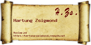 Hartung Zsigmond névjegykártya